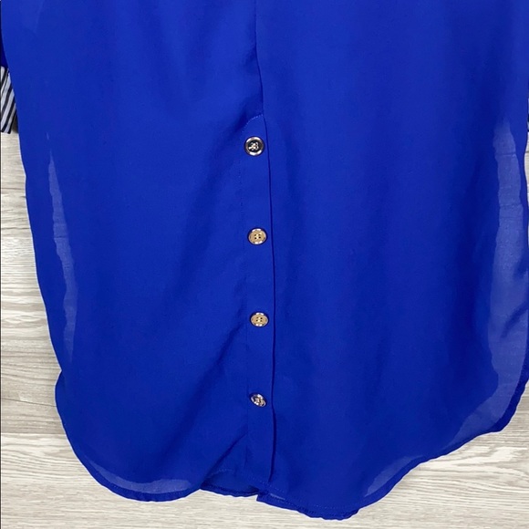 Navy Short Sleeve Blouse - Picture 8 of 8